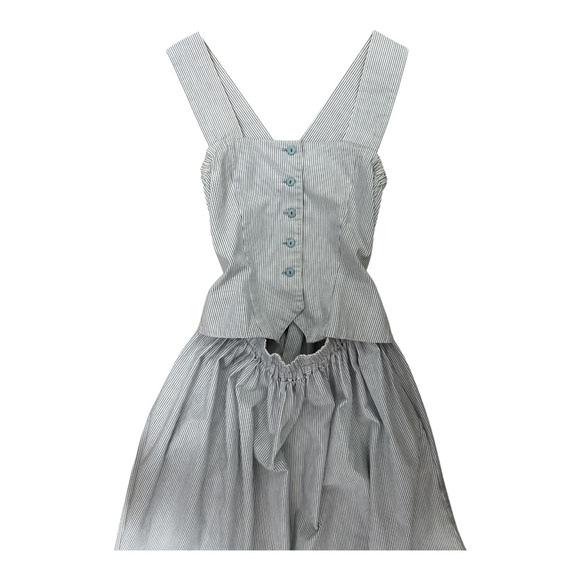 Blue Sleeveless V-neck Pleated Maxi Dress - Picture 3 of 7